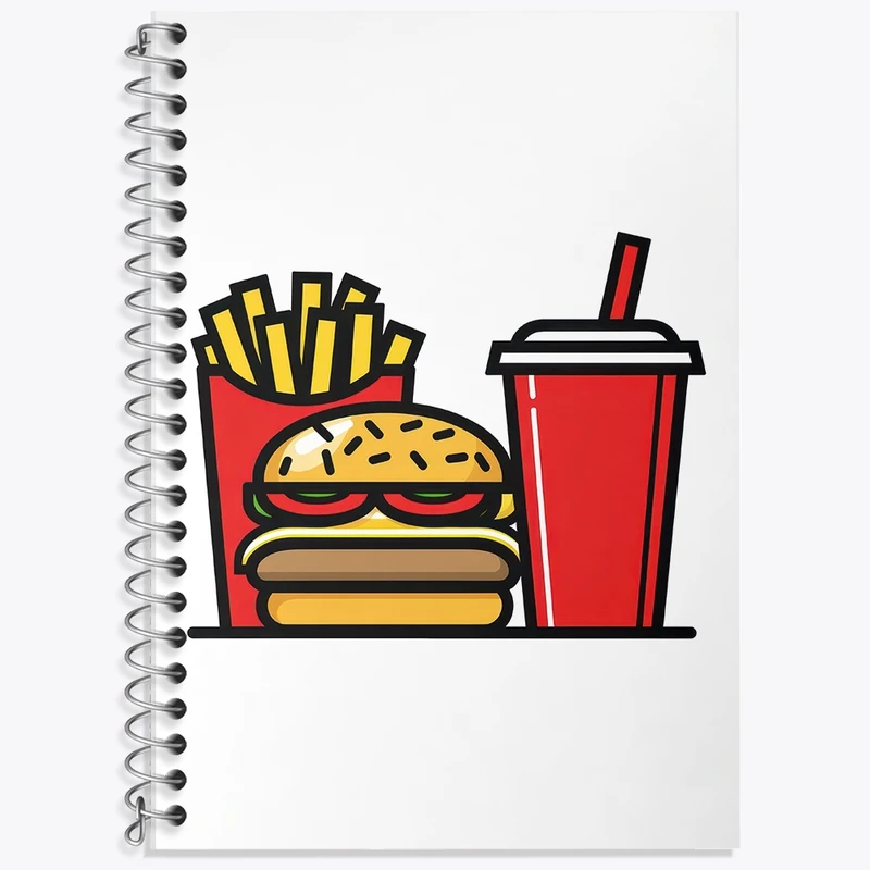 دفتر لغت 50 برگ خندالو طرح فست فود کد F2824