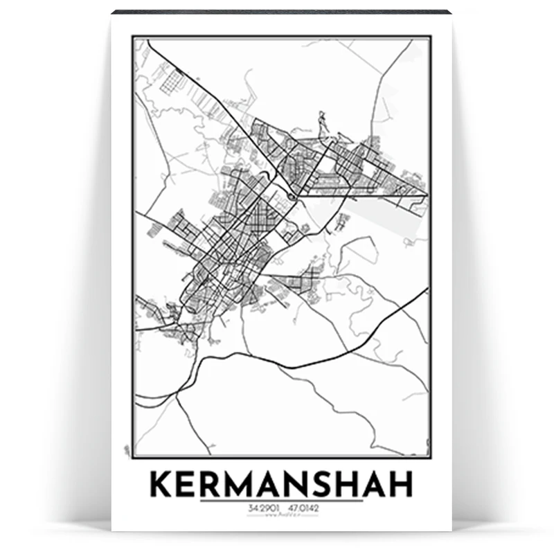 تابلو شاسی آواویز مدل نقشه کرمانشاه کد Avaviz-Map-4G1308