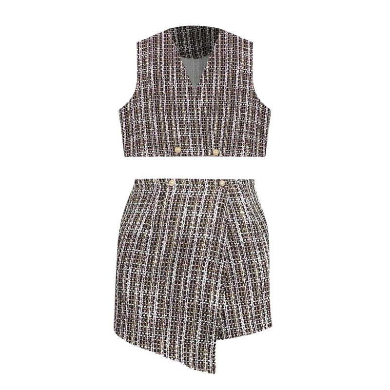 ست جلیقه و دامن رسمی زنانه مدل AK1509