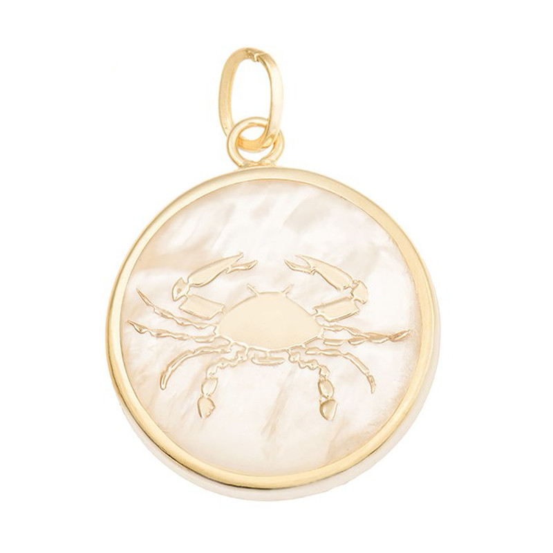 آویز گردنبند طلا 18 عیار ماهک مدل MM0316 طرح ماه تولد تیر - برج سرطان