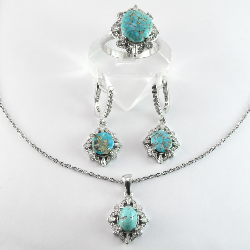 نیم ست نقره زنانه کد AV034-1