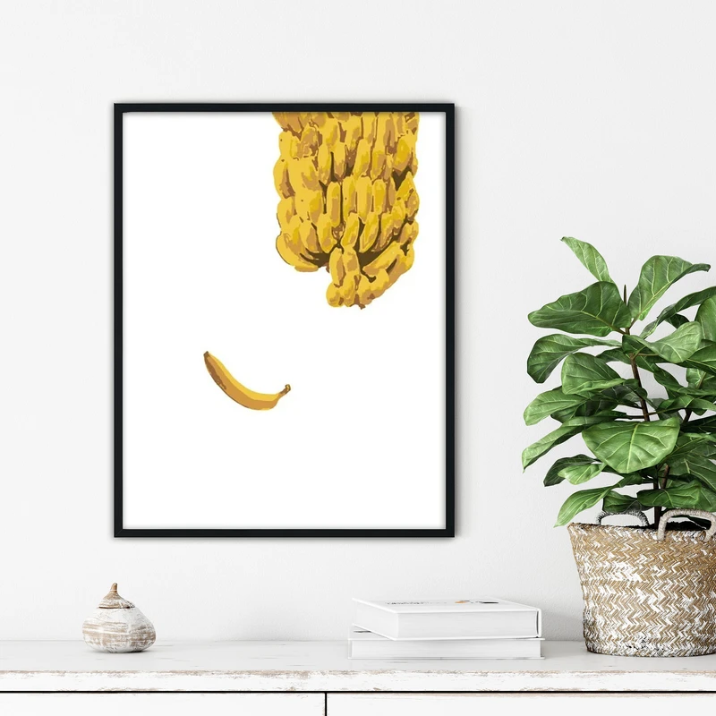 تابلو آتریسا طرح موز مدرن مدل ATFF378 فریم مشکی