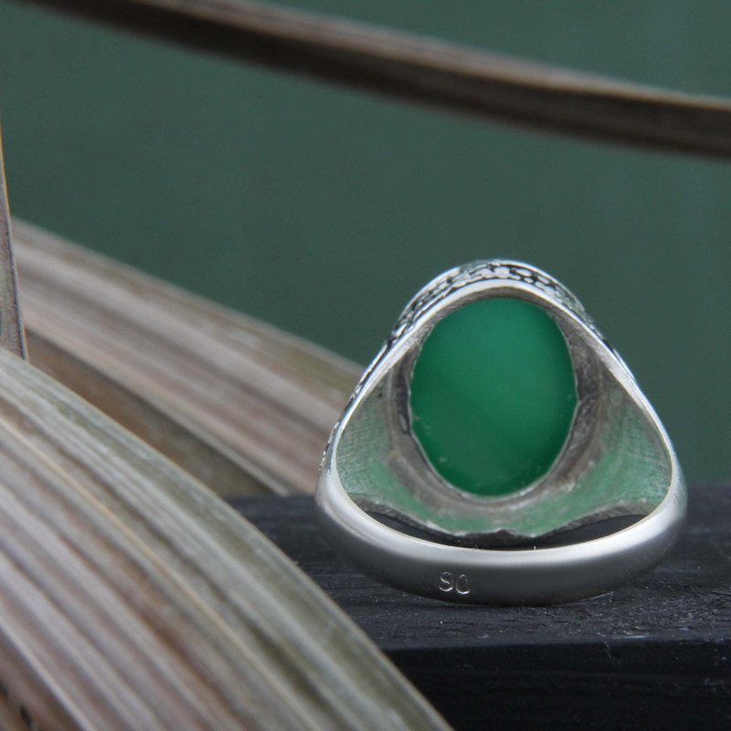 انگشتر نقره مردانه بازرگانی میلادی مدل رکاب سیلندری عقیق کد AM_4262