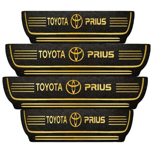 برچسب پارکابی خودرو مهدیار مدل چرم کد pkT1082 مناسب برای تویوتا پریوس بسته 4 عددی