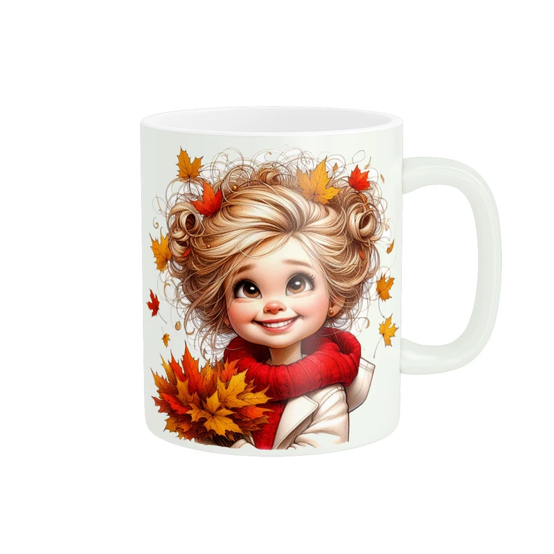 ماگ پادآفرین مدل پاییز طرح دخترانه کد PM636