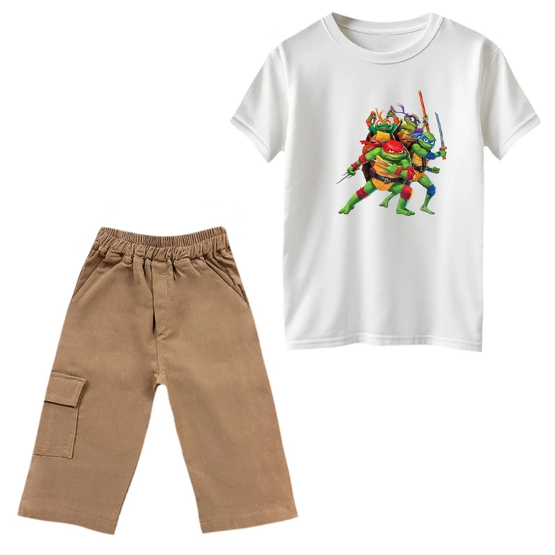 ست تی‌شرت و شلوارک پسرانه مدل لاکپشت های نینجا کد 8