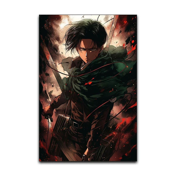 تابلو شاسی گوفی مدل انیمه اتک آن تایتان لیوای اکرمن طرح Levi Attack on Titan Anime AOT کد RED85