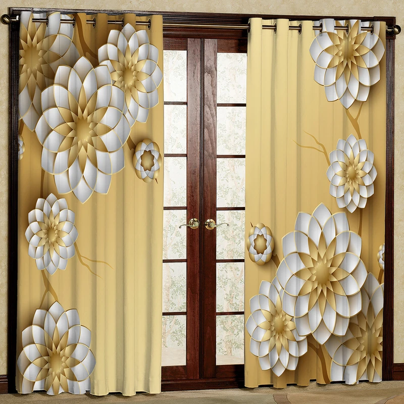  پرده مدل گلدار مخمل پانچی کد 1204L سایز 140x280 سانتی متر