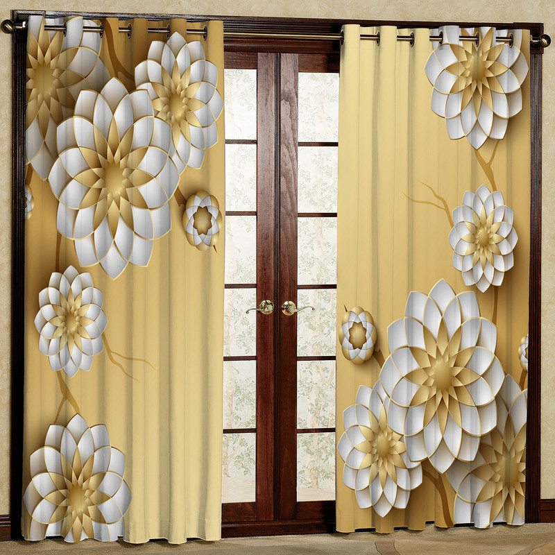  پرده مدل گلدار مخمل پانچی کد 1204L سایز 140x280 سانتی متر