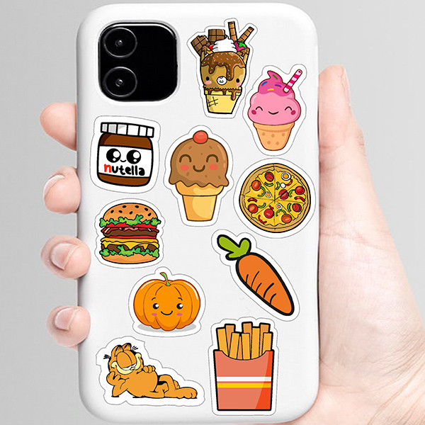 استیکر تزئینی موبایل و تبلت راتیانا مدل خوراکیها بسته 10 عددی