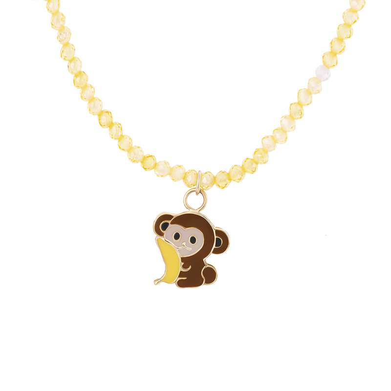 گردنبند طلا 18 عیار دخترانه گالری شیدا مجد مدل میمون میناکاری سنگی گردنبند طلا 18 عیار دخترانه گالری شیدا مجد مدل میمون میناکاری سنگی
