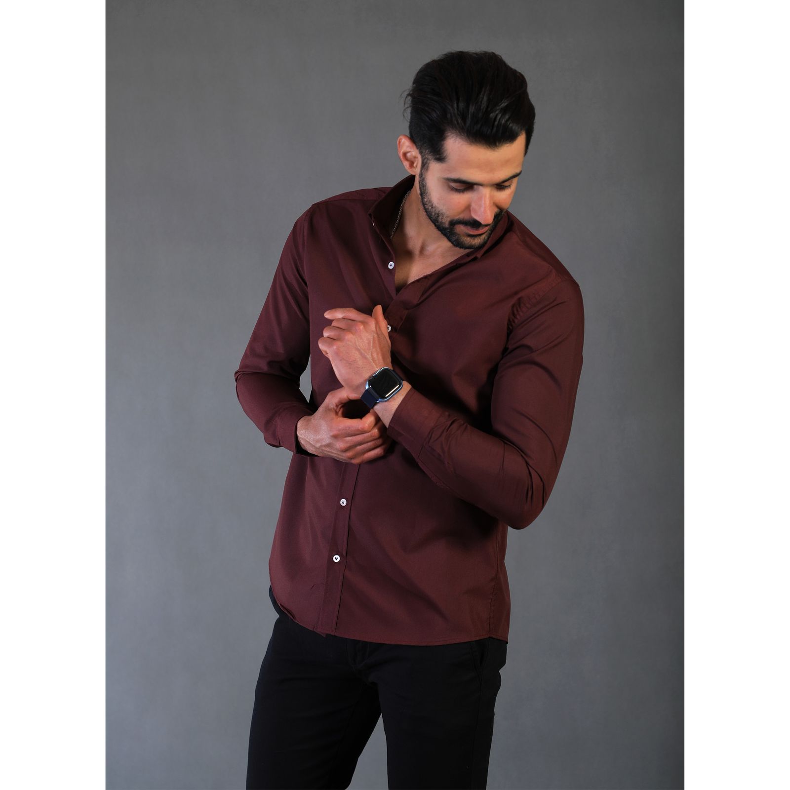 پیراهن آستین بلند مردانه ورسلی مدل 1008-070 -  - 2