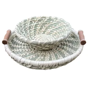 سینی حصیری مدل گندمی به همراه کاسه