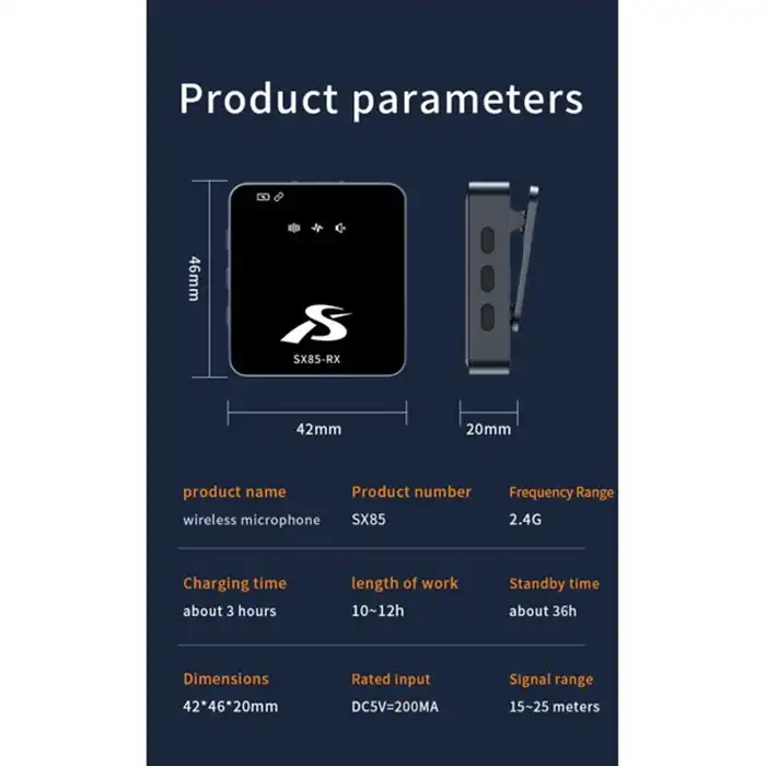 میکروفن یقه ای بی سیم مدل SX85 Type-c