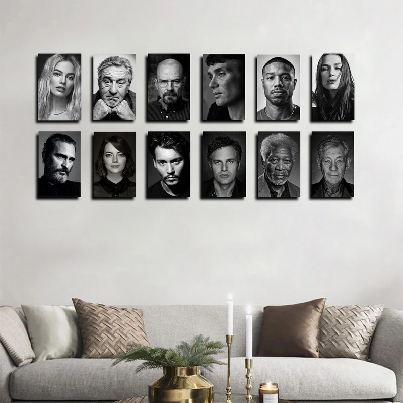 تابلو شاسی بکلیت طرح مشاهیر سینمای جهان مدل SH-1782 مجموعه 12 عددی