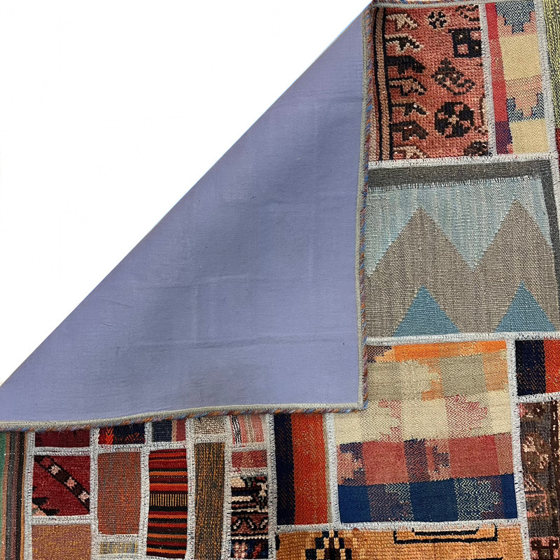 کلاژ فرش دستباف 3 متری مدل تکه دوزی‌