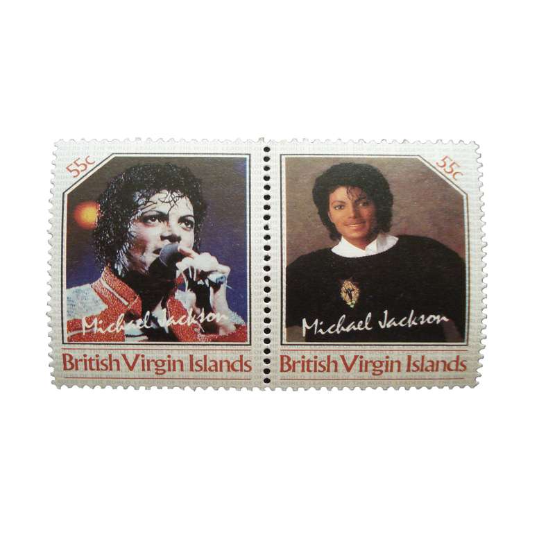 تمبر یادگاری مدل مایکل جکسون کد DS1470 مجموعه 2 عددی