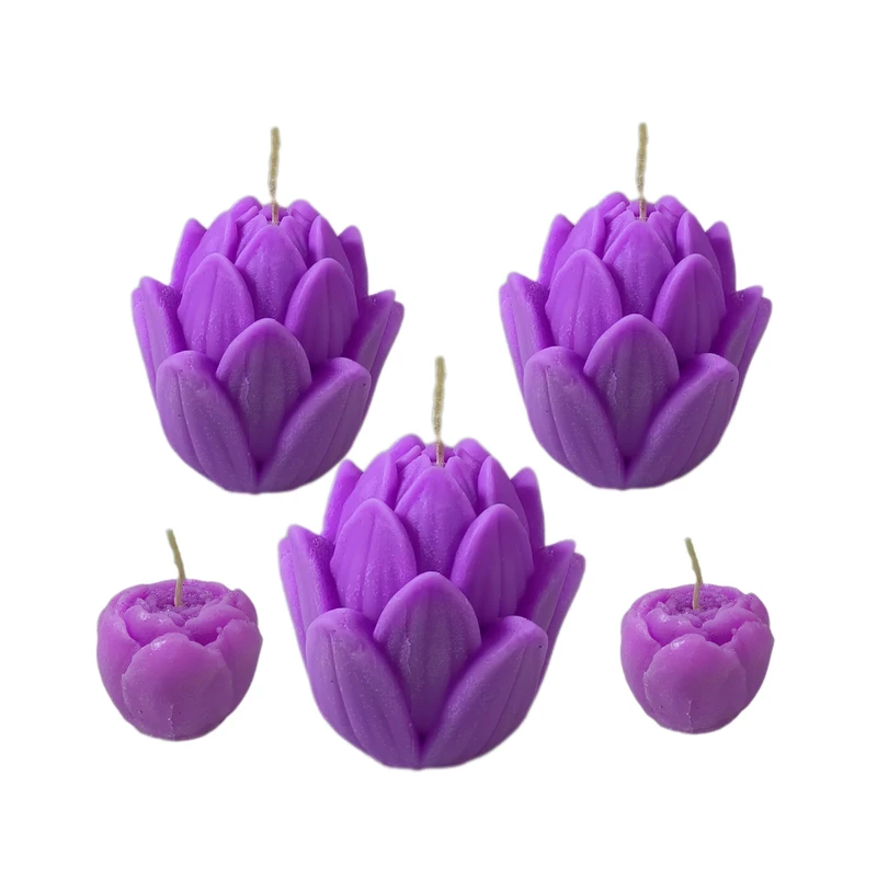 شمع مدل گل لوتوس کد PD48 بسته 5 عددی