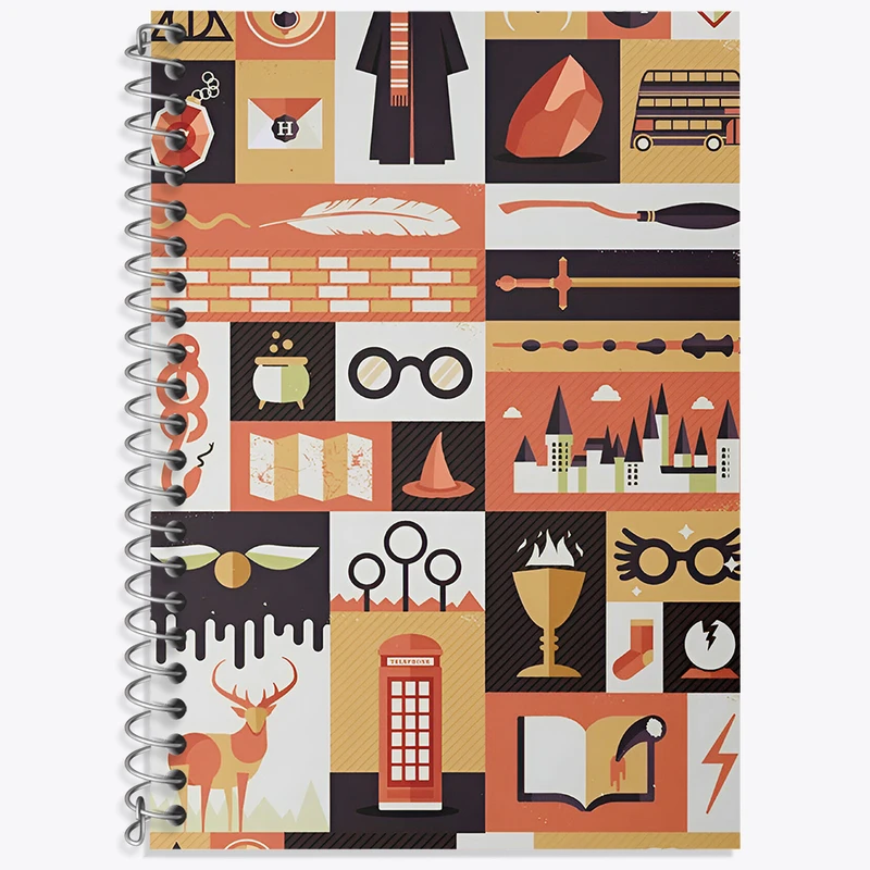 دفتر زبان 50 برگ خندالو مدل سه خط طرح هری پاتر (Harry Potter) کد N3145