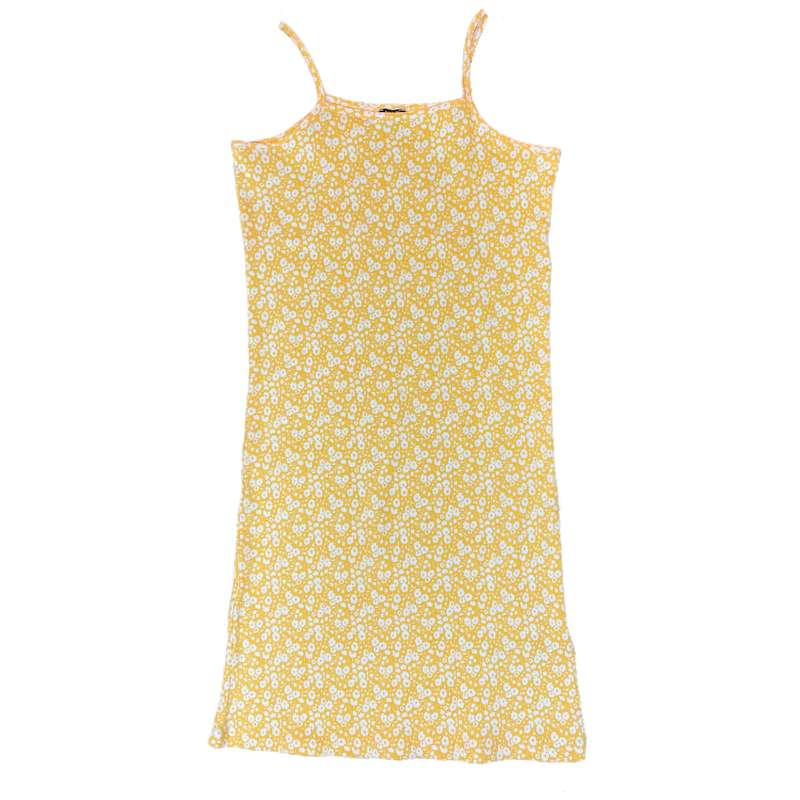 پیراهن دخترانه کیابی مدل 3728 گل گلی رنگ زرد