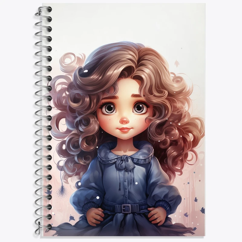 دفتر زبان 50 برگ خندالو مدل دو خط طرح دخترانه کیوت کد F2244