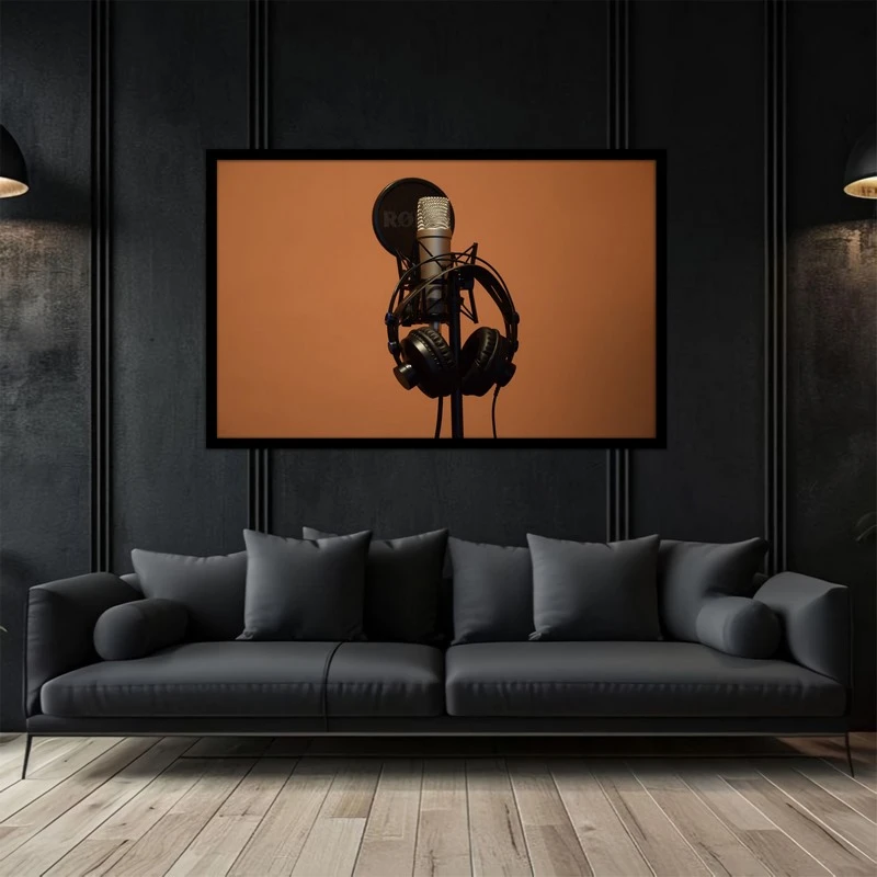 تابلو بکلیت طرح موسیقی و اهنگ میکروفون مدل B-bu5231