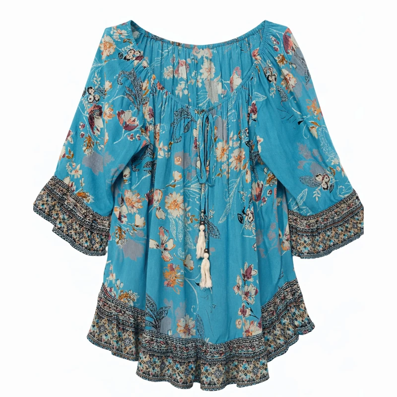 بلوز آستین سه ربع یقه قایقی زنانه مدل 38100