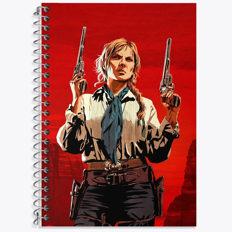 دفتر زبان 50 برگ خندالو مدل دو خط طرح بازی رد دد (Read dead) کد F741