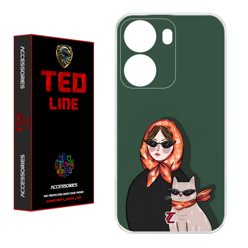 کاور تدلاین طرح دختر و گربه کد 1143 مناسب برای گوشی موبایل شیائومی Poco X7 Pro 5G