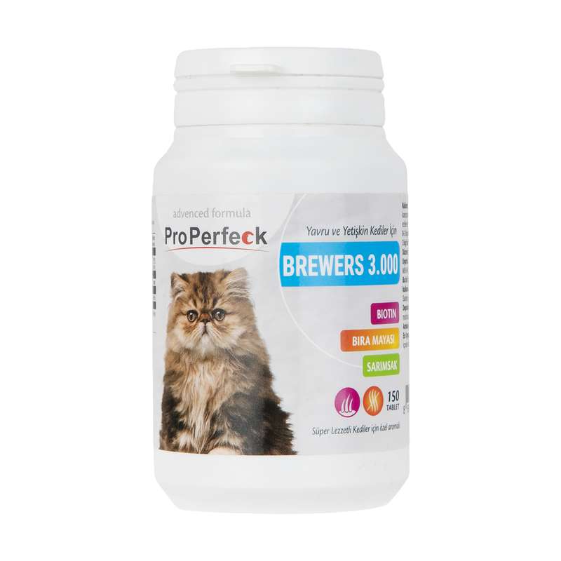 قرص مکمل مخمر گربه پروپرفک مدل Brewers 3000 بسته 150 عددی 