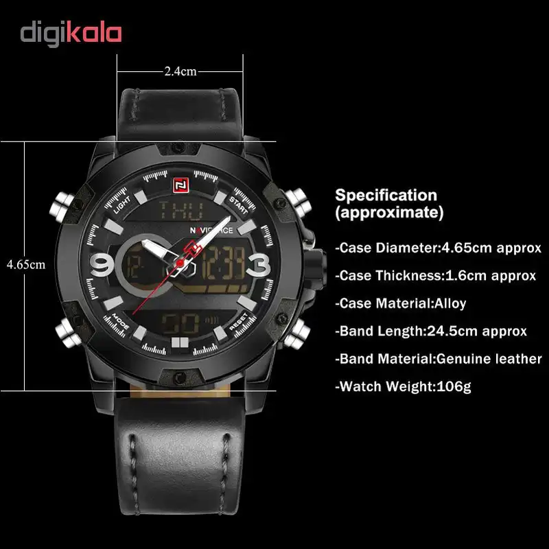 ساعت مچی عقربه ای مردانه نیوی فورس مدل NF9097M/BBB