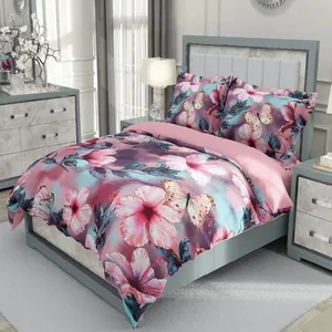 سرویس روتختی مدل گل و پروانه دو نفره 6 تکه