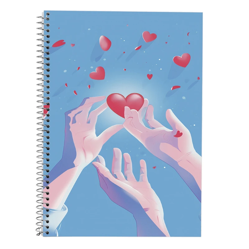 دفتر زبان 50 برگ مدوپد مدل دو خط طرح عاشقانه love کد DF14257