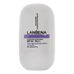 کرم ضد آفتاب بدون رنگ لنبنا SPF 50 مدل sensitive ‌حاوی محافظ UVB و UVA مناسب پوست‌ های حساس حجم 30 میلی‌ لیتر