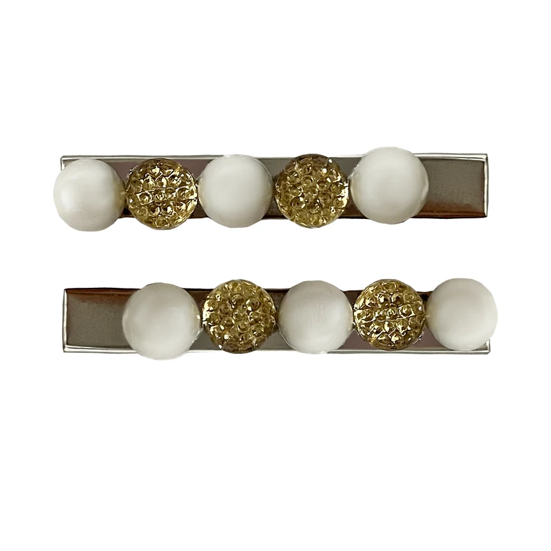 گیره مو دخترانه مدل مروارید نگین کد 7120 بسته دو عددی