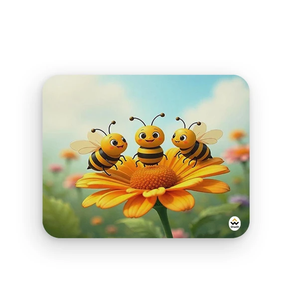 ماوس پد شادیت مدل زنبور عسل کیوت کد 02 سایز 24*19 سانتی متر