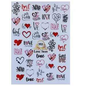 استیکر طراحی ناخن مدل love