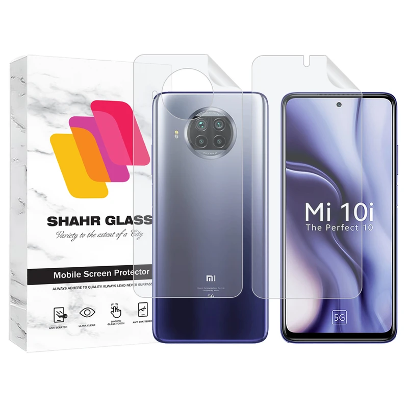 محافظ صفحه نمایش شهر گلس مدل MTNANFBSH مناسب برای گوشی موبایل شیائومی Mi 10 5G به همراه محافظ پشت گوشی