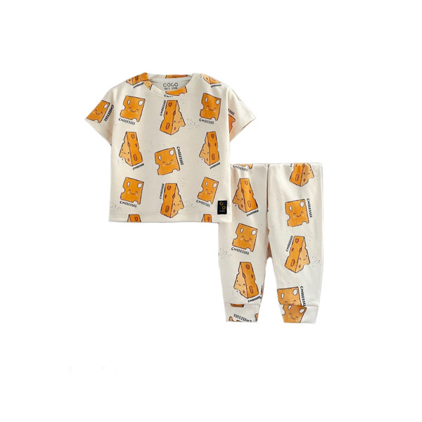 ست تی شرت و شلوار بچگانه مدل پنیر کد 0425