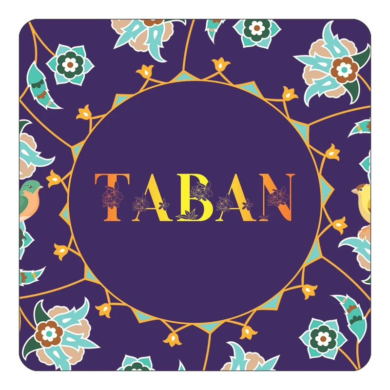 مگنت کاکتی طرح اسم تابان taban مدل گل و بلبل کد mg18361