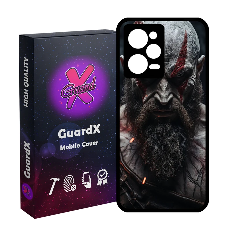 کاور گارد ایکس طرح God of War مدل Glass10835 مناسب برای گوشی موبایل شیائومی Redmi Note 12 Pro 5G/Poco X5 Pro 5G/Note 12 Pro Speed