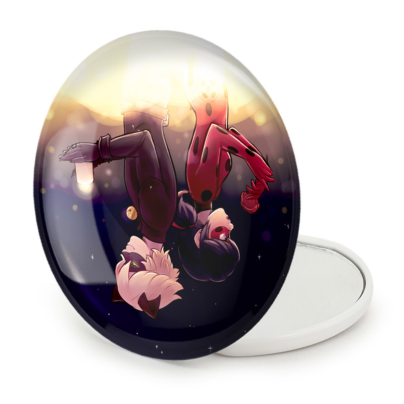 آینه جیبی خندالو طرح پسر گربه ای و دختر کفشدوزکی مدل تاشو کد 24995