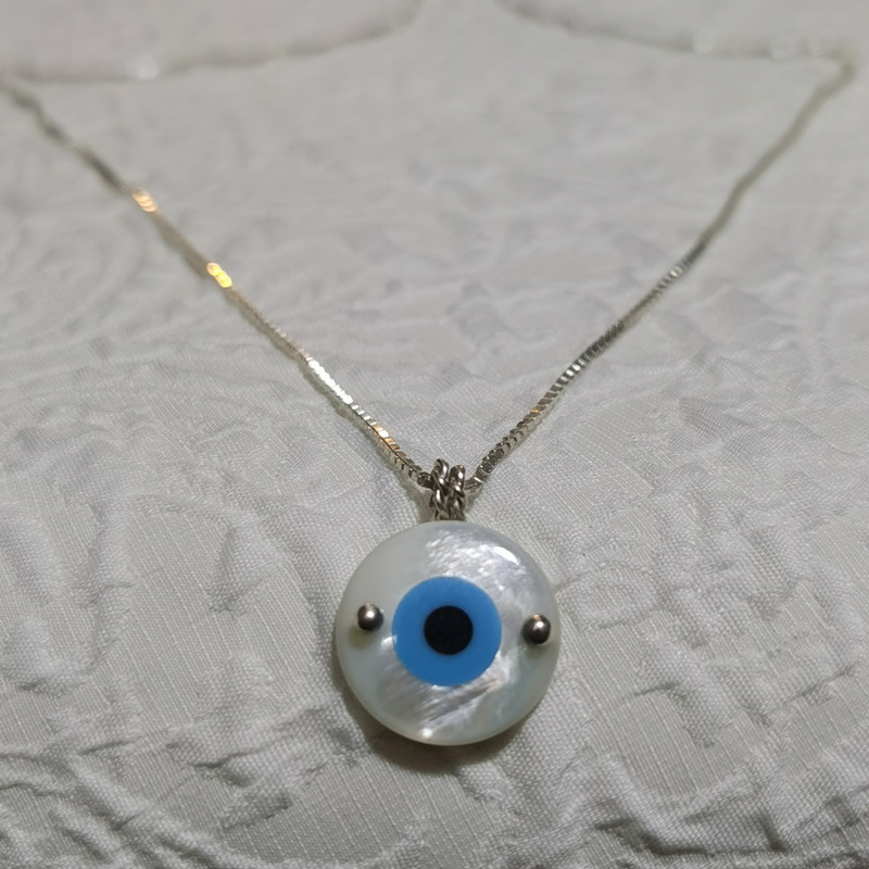 گردنبند نقره زنانه مدل چشم نظر Q007 گردنبند نقره زنانه مدل چشم نظر Q007