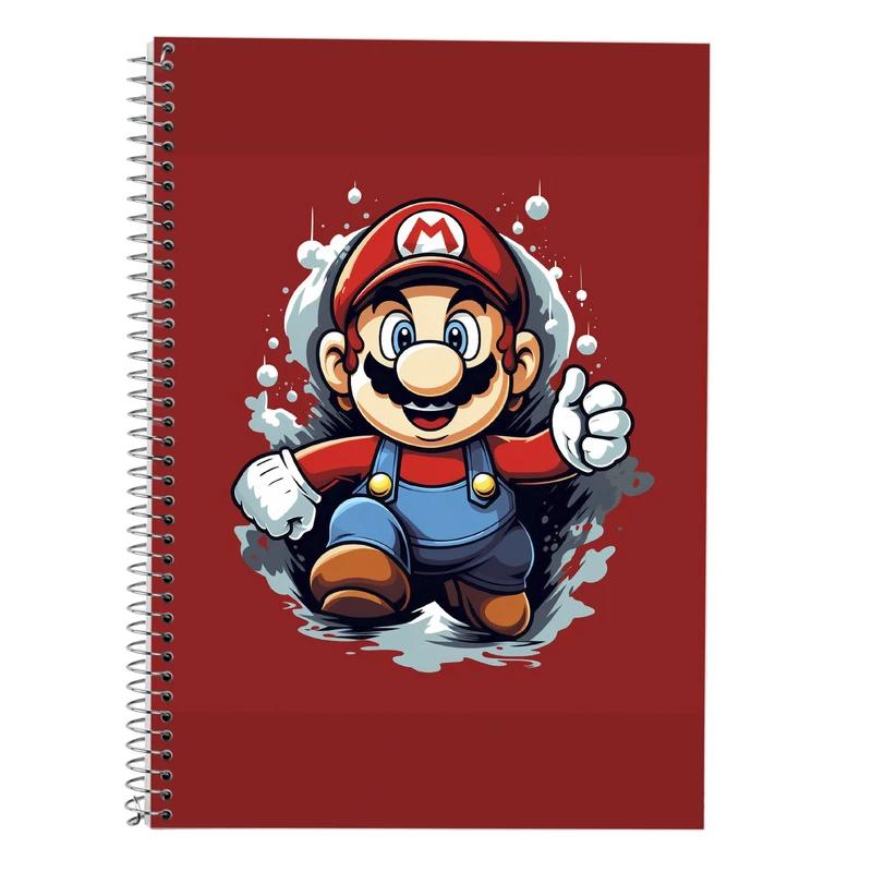 دفتر زبان 50 برگ مدوپد مدل دوخط طرح سوپرماریو super mario کد DF2798