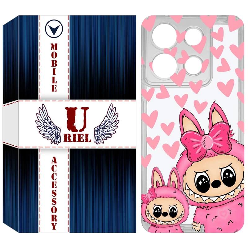 کاور یوریل مدل Clear کد 105 طرح لبوبو Labubu مناسب برای گوشی موبایل شیائومی Redmi Note 13 4G