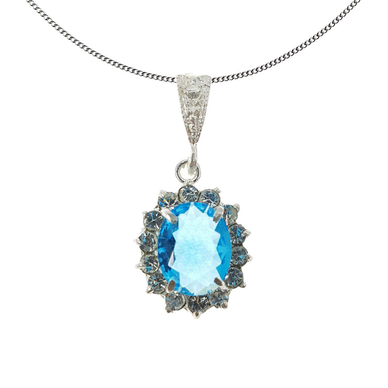 گردنبند نقره زنانه سلین کالا مدل ce-topaz5