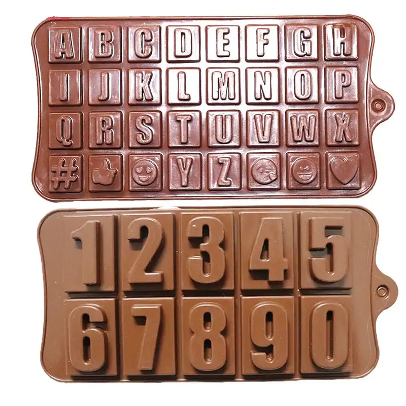 قالب شکلات مدل اعداد و حروف انگلیسی بسته دو عددی