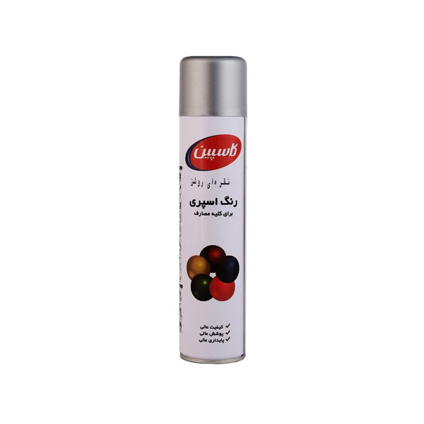 اسپری رنگ نقره ای روشن کاسپین مدل Professional حجم 300 میلی لیتر