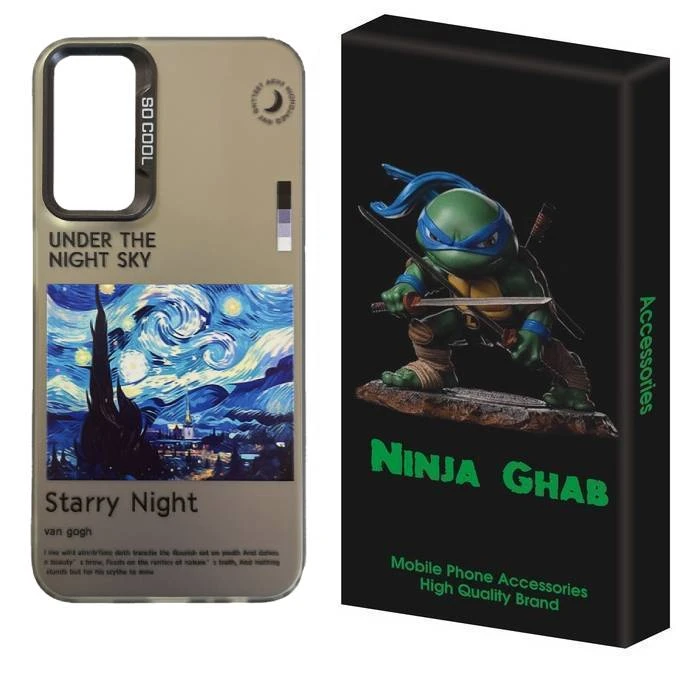 کاور نینجا قاب مدل ونگوگ طرح شب پر ستاره مناسب برای گوشی موبایل سامسونگ Galaxy A32 4G