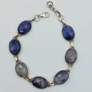 دستبند نقره زنانه مدل یاقوت کبود کد 20265